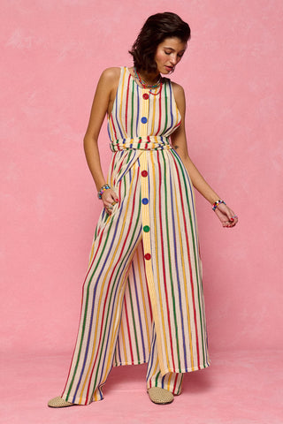 karavan clothing fashion spring summer 26 nai collection ermione dress off white multicolor stripes