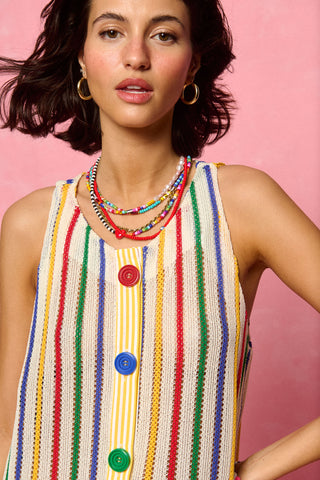 karavan clothing fashion spring summer 26 nai collection ermione dress off white multicolor stripes