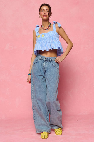 karavan clothing fashion planet homeware spring summer 26 nai collection crop top light blue stripes