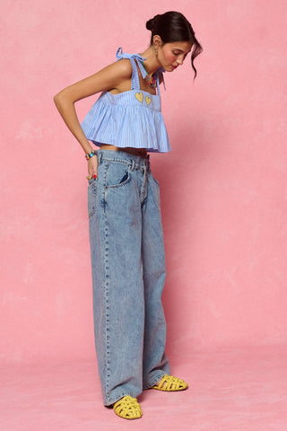 karavan clothing fashion planet homeware spring summer 26 nai collection crop top light blue stripes