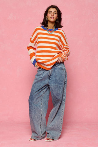 karavan clothing fashion spring summer 26 nai collection marsha sweater orange stripes