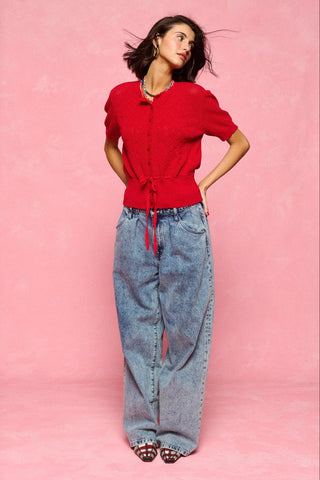 karavan clothing fashion spring summer 26 nai collection winona knitted cardigan red