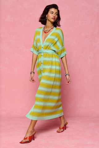 karavan clothing fashion spring summer 26 nai collection esther knitted dress lime