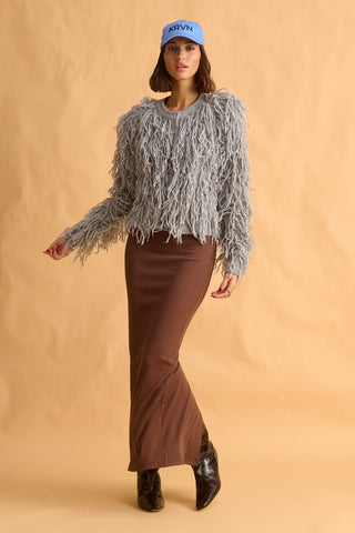 karavan clothing fashion fall winter 25 homecoming krvn collection kristin knitted cardigan grey