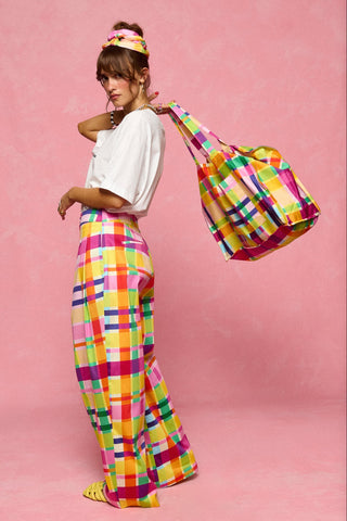 karavan clothing fashion spring summer 26 nai collection cornelia bag checked magenta yellow