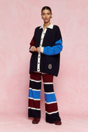 karavan fall winter 26' collection ezra knitted trousers multicolor blues