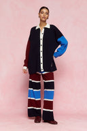 karavan fall winter 26' collection ezra knitted trousers multicolor blues