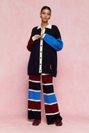 karavan fall winter 26' collection maura knitted cardigan blue bordeaux
