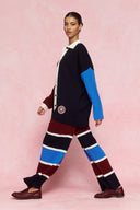 karavan fall winter 26' collection ezra knitted trousers multicolor blues