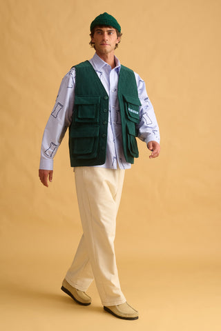 karavan clothing fashion fall winter 25 homecoming men collection arthur vest pine grove green