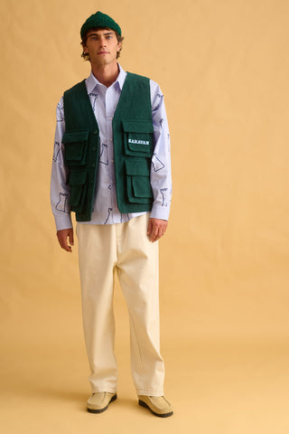 karavan clothing fashion fall winter 25 homecoming men collection arthur vest pine grove green