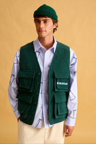 karavan clothing fashion fall winter 25 homecoming men collection arthur vest pine grove green