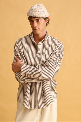 karavan clothing fashion fall winter 25 homecoming men collection jaime shirt ivory stripes