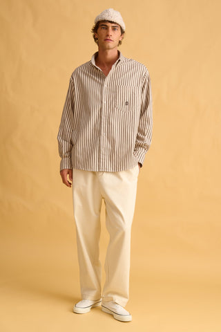 karavan clothing fashion fall winter 25 homecoming men collection jaime shirt ivory stripes