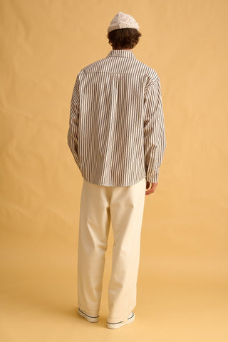 karavan clothing fashion fall winter 25 homecoming men collection jaime shirt ivory stripes