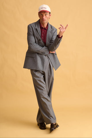 karavan clothing fashion fall winter 25 homecoming men collection benjamin blazer striped grey