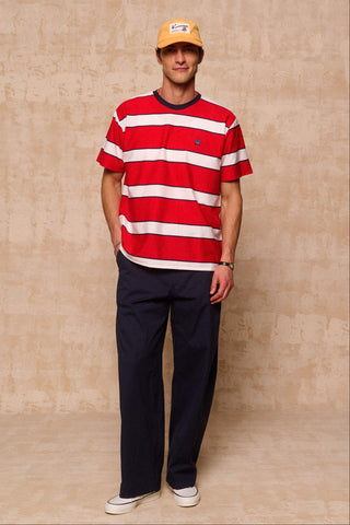 karavan clothing fashion spring summer 26 men nai collection keanu tee red white stripes