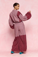 karavan loungewear planet fall winter 26' collection keila shirt burgundy grey