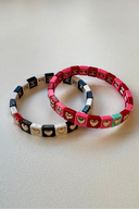 Gold Heart Bracelet (Pink)