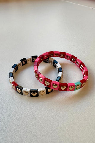 Gold Heart Bracelet (B&W)