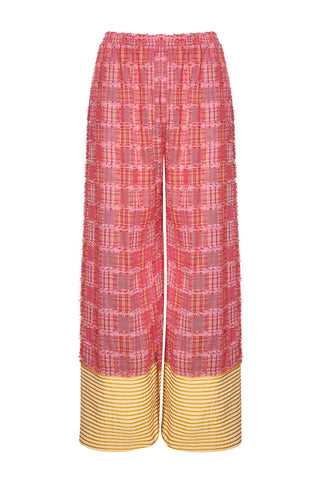 karavan clothing fashion spring summer 26 nai weekendwear collection hana trousers checked red