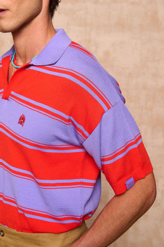 karavan clothing fashion spring summer 26 men nai collection benito knitted blouse red blue stripes