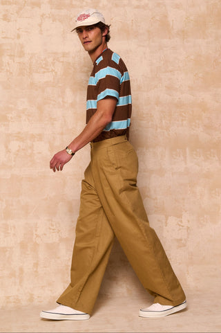 karavan clothing fashion spring summer 26 men nai collection keanu tee brown blue stripes