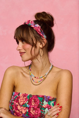 Mamou Headband (Aqua Floral)