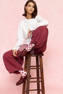 karavan loungewear planet fall winter 26' collection heart socks white red