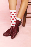 karavan loungewear planet fall winter 26' collection heart socks white red