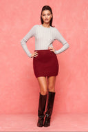 karavan fall winter 26' collection hedda knitted mini skirt burgundy