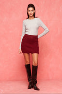 karavan fall winter 26' collection hedda knitted mini skirt burgundy