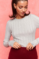 karavan fall winter 26' collection scarlett knitted top light grey