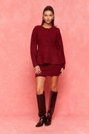 karavan fall winter 26' collection lucita knitted cardigan burgundy