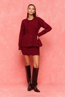 karavan fall winter 26' collection lucita knitted cardigan burgundy