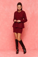 karavan fall winter 26' collection hedda knitted mini skirt burgundy