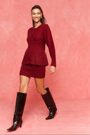 karavan fall winter 26' collection hedda knitted mini skirt burgundy