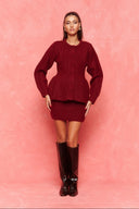 karavan fall winter 26' collection lucita knitted cardigan burgundy