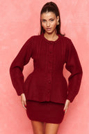 karavan fall winter 26' collection lucita knitted cardigan burgundy