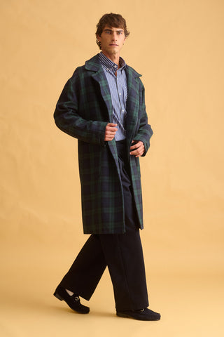 karavan clothing fashion fall winter 25 homecoming men collection henrik coat blue green checked