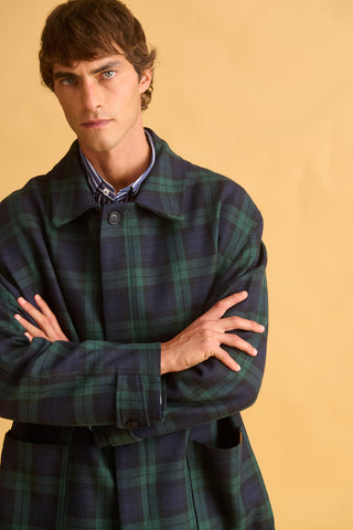 karavan clothing fashion fall winter 25 homecoming men collection henrik coat blue green checked