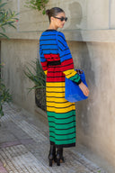 karavan fall winter 26' collection honey knitted dress multicolor lines