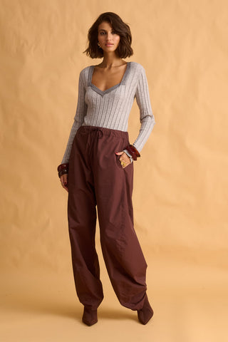 karavan clothing fashion fall winter 25 krvn homecoming collection charlie knitted bodysuit grey