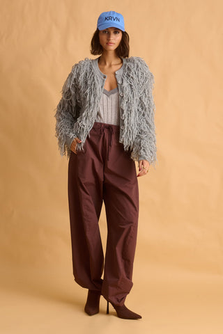 karavan clothing fashion fall winter 25 homecoming krvn collection kristin knitted cardigan grey