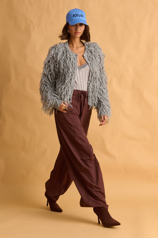 karavan clothing fashion fall winter 25 homecoming krvn collection kristin knitted cardigan grey