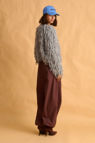 karavan clothing fashion fall winter 25 homecoming krvn collection kristin knitted cardigan grey