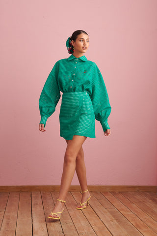 karavan clothing fashion spring summer 24 collection dione skirt green
