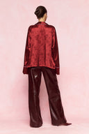 karavan loungewear planet fall winter 26' collection teresa shirt burgundy