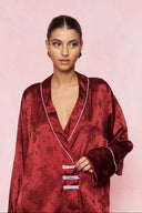 karavan loungewear planet fall winter 26' collection teresa shirt burgundy