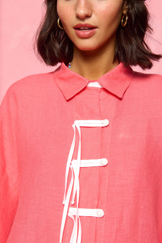 karavan clothing fashion spring summer 26 nai collection alkistis shirt  coral